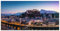 ARTland Wanddeko Glasbilder Wandbild Glas Bild einteilig 100x50 cm Querformat Architektur Altstadt Stadt Panorama Skyline Salzburg Alpen Österreich U4TL