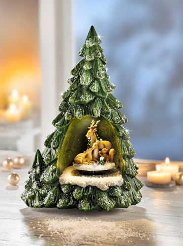 Weltbild Spieluhr Tannenbaum mit Beleuchtung | spielt Winter Wonderland | 25 cm | liebevoll ausgestaltet