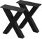 BK Styl 2 Stück Tischbeine Metall Schwarz X-Form | Tischgestell aus 60x60mm Profilen | Tischkufen Tischfüße Möbelbeine für Schreibtische & Esstische I Stahl Pulverbeschichtet I DIY (350x420mm Black)