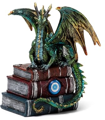 Puckator Enchanted Nightmare All Seeing Book Water Dragon - Cute Room Decor - Aesthetic Feng Shui Meditation Accessories - Garden Ornaments - Shelf Desk Decorations - Mindfulness Home Gifts - Statues