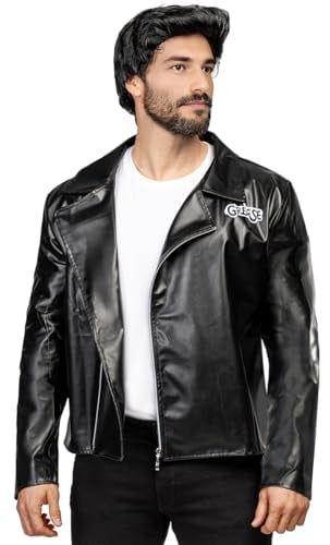 Funidelia | T-Birds Jacke - Grease für Herren 50er Jahre: Rock & Roll, John Travolta, Grease, Film und Serien - Zubehör für Erwachsene, Zubehör für Kostüm - Größe XL - Schwarz