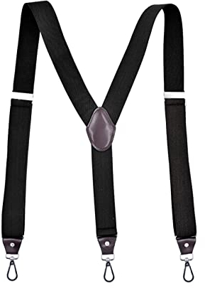rockible Trendige Herren Hosenträger mit Schnallen Gürtel für Anzughosen und Jeans, Schwarz