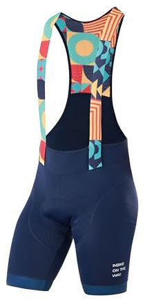 INBIKE Salopette Ciclismo Uomo Estivi Imbottite 3D Pantaloncini con Bretelle da Bici da Strada MTB Asciugatura Rapida Traspirante(Blu Navy,M)