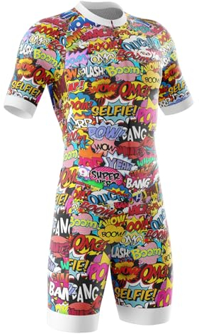 Herren Pro Fahrrad Skinsuit Kurzarm,Triathlon Anzug Herren,Einteiliges Radtrikot,Trisuit Einteiler,Triathlonanzug,3Taschen für Wettkampf Run, Cycle,Swim,Strumpfhosen (Typ-6,XL)