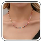 Inateannal Bohème Perlen Halskette Halskette Bunte Samen Perlen Halskette Regenbogen Perlen Kette Halskette Kurze Perlen Schlüsselbein Halskette Schmuck Für Frauen Und Mädchen