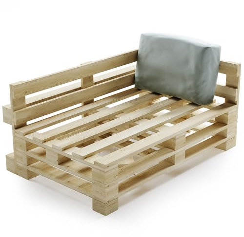 bananair - Palettenkissen Outdoor Wasserdicht und Abnehmbar - Schaumstoffpolsterung, Bequem - Polster Ideal für Europaletten, Palettenmöbel, Gartenmöbel (Palettenkissen Ecke, 60 x 40 cm, Hellgrau)