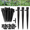 50 Piezas Goteros de Riego Kit Riego por Goteo Micro Aspersores de Riego Ajustables Gotero Vertical con 50 Piezas Conector de Manguera en T para Conectar Manguera de 4/7 mm