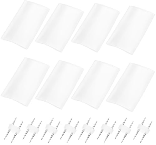 LT Easiyl 8 Paar Lichtschlauch, 2-Draht-Installationszubehör, Kupplung mit Schrumpfschlauch, 2-poliger RGB-LED-Lichtstreifenverbinder für Lichterkette mit 13 mm Durchmesser