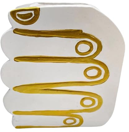 Streysisl Lustige Vase, lustige Vasen für Blumen, Handförmige Blumenvase aus Kunstharz, Neuheitspflanzen-Blumenbehälter, Heimstatuenvase, Blumenvase für Tisch- und Bücherregaldekoration