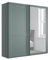 WIEMANN Schwebetürenschrank Landhausstil Kleiderschrank 200cm breit, mit Spiegeltür, Salbeigrün Dekor, Höhe 217cm, Marlow