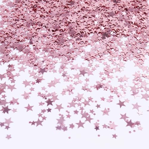 ParPix Sterne Weihnachten Streudeko, Glitzer Sterne Konfetti Geburtstag Deko, Roségold Stern Weihnachten Tischdeko, Konfetti Glitzer Sterne Pailletten, Confetti Streudeko Weihnachten, Hochzeit Deko