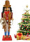 Pzuryhg Schiaccianoci di Natale, 2024 Soldati Schiaccianoci di Natale, Grande Soldato Schiaccianoci di Natale Ornamento 38 CM, Tradizionale Soldato Schiaccianoci Giocattolo Schiaccianoci, Scultura