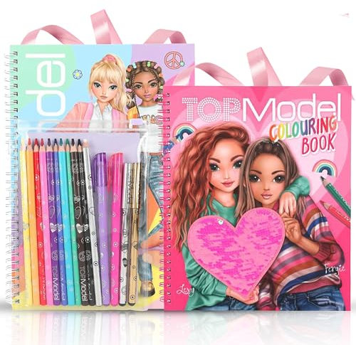 TOPModel Malbuch-Set & das TOPModel Malbuch mit Pailletten: Kreativer Malspaß mit funkelnden Highlights – Dein perfektes Set für farbenfrohe und glitzernde Zeichnungen!