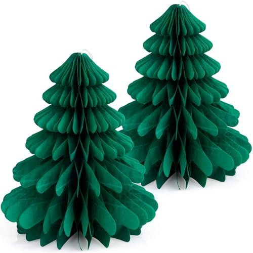 Kiiwah 6 Stück Weihnachtsbaum Deko Papier Set, Klein Weihnachtsbaum Faltbar, Tischdeko Christbaumschmuck, Mini Tischbaum Classic Xmas Trees