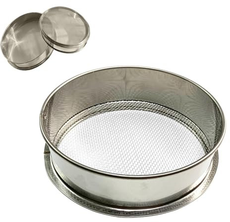 Metal Garden Riddle | Sieve Mesh | Stainless Steel Garden Sieve Garden Riddle | Heavy Duty Mesh Garden Soil Sieve | 3mm Fine Mesh Soil Sieve | Metal Sieve Fine Mesh | Metal Wire Mesh Strainer