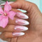 30 Stück Weiß Rosa French Tipp Press on Nails Lang Spitze Mandel Gefälschte Nägel Chrom False Nails Glänzend Vollabdeckung Falsche Nägel, Acryl Künstliche Fingernägel für Frauen Maniküre DIY (Rosa)