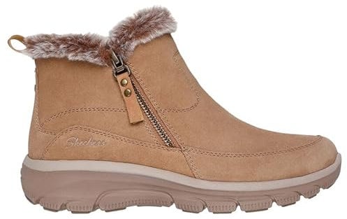 Skechers Easy Going Cool Zip, Invernali, Stivali Donna, Tan Suede, 36 EU