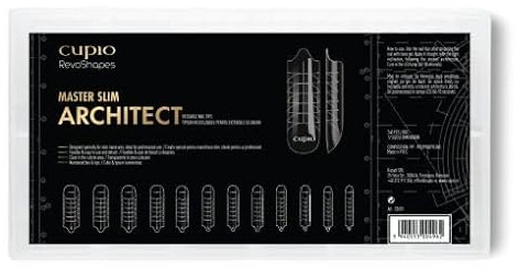 Cupio Master Slim Architect – 240 wiederverwendbare Dual Tips für Slim-Nägel – 12 Größen, 0,3 mm Nagelhautbereich, transparent – für RevoGel & dickviskose Aufbaugele