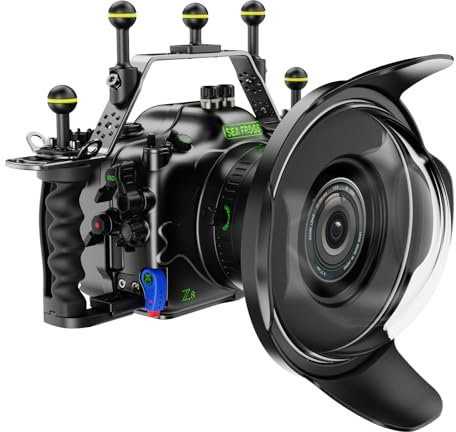 Seafrogs Underwater Metal housing for Nikon Z8 with Dia 180/230mm Wide Angle Fisheye Lens Dome Port, 130FT/40M Waterproof Diving Photography Camera Metal case