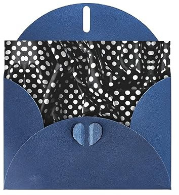 Llkgot Schwarz-weiße Wellpappe-Grußkarte mit Punkten, Premium-Perlglanzpapier, doppelseitiges Perlglanz-Design