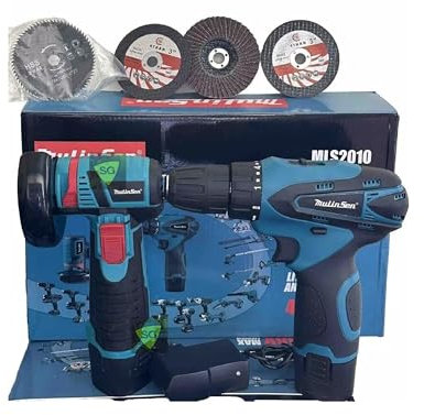 TRAPANO AVVITATORE + MINI FLEX SMERIGLIATRICE + 2 BATTERIA + ACCESSORI SET 76mm