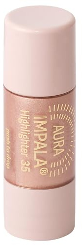 IMPALA Flüssig-Highlighter AURA | Für Gesicht und Körper | Aufhellender, hervorhebender und modellierender Effekt | Schwerelose, seidige Textur | Farbe Rosiges Koralle 35 | 9 ml