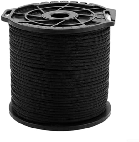 Camping-Seil, Nylon, 100 m Länge, 4 mm Dicke, ideal für Zelte, Vordächer und den Außenbereich (schwarz)