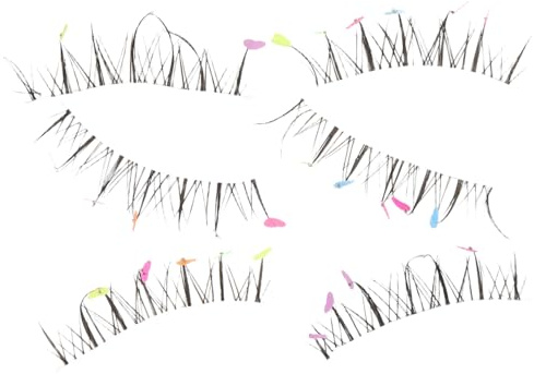 Hohopeti 1 Schachtel Bunte Herzförmige Halloween Wimpern Künstliche Salon Lashes Natürliches Tragegefühl Für Bühne Party Cosplay Comic Con