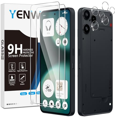 Yenwen Schutzfolie für Nothing Phone 3a Lite für Panzerglas, 2 Stück Displayschutz mit 2 Stück Kameraschutz, 9H Härte Schutzglas Handy Folie HD Klar Panzer Schutz Glas
