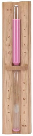 Fabater Sauna-Sanduhr, 15-minütige, an der Wand Montierte Rotierende Sanduhr für den Sauna-SPA-Raum, und Explosionsgeschützt mit Verschraubten Grundplatten, um 360 Grad Drehbare (Holzfarbe)