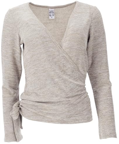 GURU SHOP Wickelshirt, Pullover, Wickeljacke, Yogashirt, Viskose-Mix | Elegantes Wickelshirt mit V-Ausschnitt, feminine Passform, vielseitig kombinierbar, ideal für Alltag und besondere Anlässe.