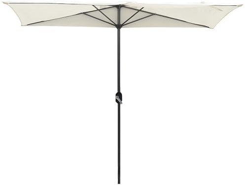 YAVYAV Sombrilla de Pared Rectangular | Protección UV 50+ e Impermeable | Parasol para Balcón con Manivela | Poste de Acero Robusto | para Jardín Terrazas Espacios Estrechos(Blanca)