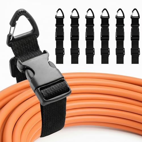 Organizer per cavi di prolunga e gancio, 3,8 cm, versatile, con fibbia triangolare per cavi, corde, tubi, organizzazione e stoccaggio, per garage, officina, camper (6)