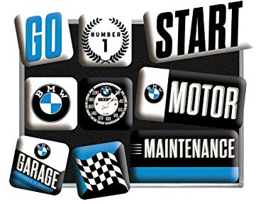 Nostalgic-Art 83097 BMW -Motor, Magnet Set (9pcs)