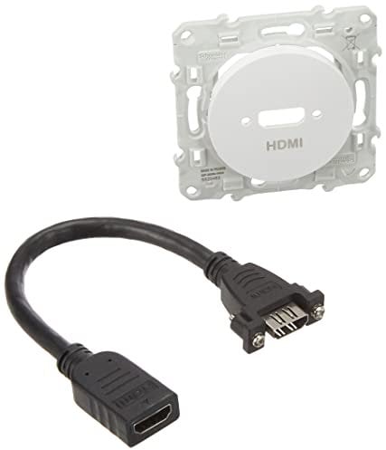 Odace - Enchufe HDMI tipo A (conectores hembra/cable hembra en la parte posterior