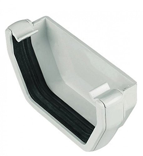 Floplast 114 mm quadrati per grondaia esterna terminale – bianco – Confezione da 2