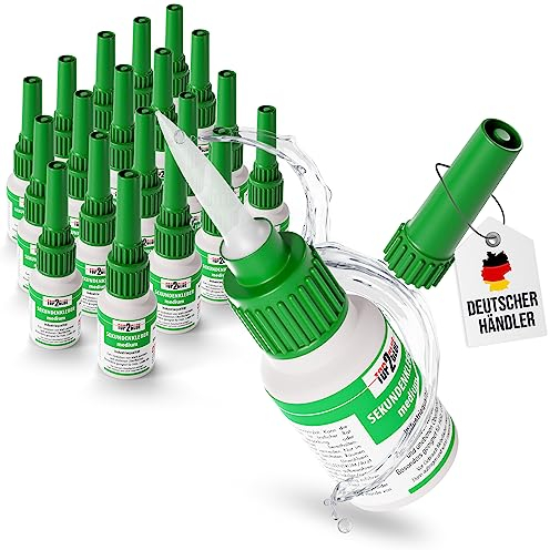 Sekundenkleber extra stark mittelviskos 20g - Cyanacrylat Kleber wasserfest, Pflanzenkleber für Aquascaping - klebt Kunststoff, Glas, Holz, Stein, Metall - Spezial Verschluss Top2Glue (20 Flaschen)