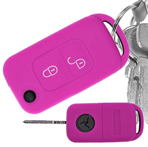 Soft Case Schutz Hülle Auto Schlüssel für Mercedes Benz SLK A-Klasse R170 W168 Klappschlüssel 2 Tasten Remote/Farbe: Pink
