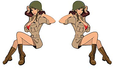 Army Pin Up Girl Set Us Military Sticker Frau Mädel Aufkleber 10x6cm #A4561