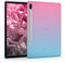 kwmobile Schutzhülle kompatibel mit Samsung Galaxy Tab S6 - Hülle Silikon - Tablet Cover Case - Zwei Farben Pink Blau Transparent
