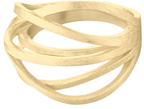 Heideman Ring Damen Arcus aus Edelstahl silber oder gold farben poliert Damenring für Frauen zeitlos und doch verspielt vergoldet Gr.54 hr24800-7-54
