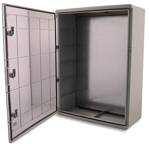 BOXEXPERT® Verteilerkasten außen wasserdicht [ABS Kunststoff IP65 Gehäuse inkl. Sichttür] grau (Serie Fleet) 800x600x260mm | Schaltschrank außen | Wandschrank | Industriegehäuse | Leergehäuse