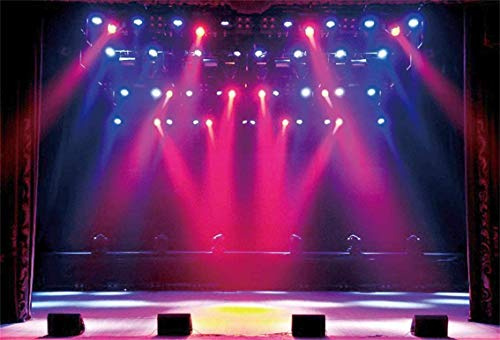 Leyiyi 3,6 x 3 m Bühne Scheinwerfer Hintergrund Konzert Live Plattform Banner Düstere Nacht Szenischer Hintergrund Superstar Drama Play Musik Show Kinder Geburtstag Erwachsene Vlogger Porträt Studio