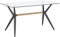 Mesa de comedor transparente 140 x 80 cm tapa de cristal patas de metal negras rectangular escandinava moderna Sacramento