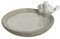 Vogelfutterstelle Vogeltränke Vogelbecken Terrakotta weiß Ø 23 cm Höhe 9,5 cm