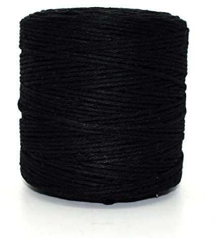 Premium Black Macrame Cord, 300 m / 984 ft of 2 mm Thick Natural Cotton Thread Yarn Macrame Rope for Wall Hangings, Plant Hangers, DIY Crafts, Home Decorations, Gift Wrapping (Reel)