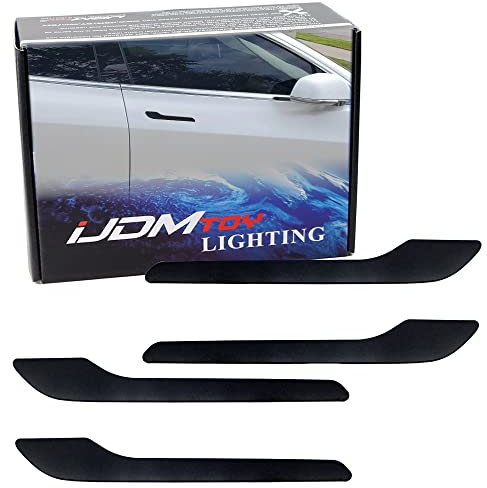 iJDMTOY 4pc Matte Black Finish Side Door Push Handle Decoration Cover Trims Compatible with 2017-up Tesla Model 3 & 2020-up Model Y