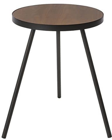 Yamazaki 5559 TOWER Round Side Table, black, Steel / Wood, 49 x 48 x 50 cm
