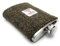 Harris Tweed 8oz Hip Flask Stainless Steel Boxed (Brown Herringbone)