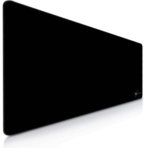 Nyfter - Premium XXL Gaming Mauspad Nyfpad 900x500mm Mousepad im Clean Design Wellenfrei mit extra vernähten Kanten (Black)